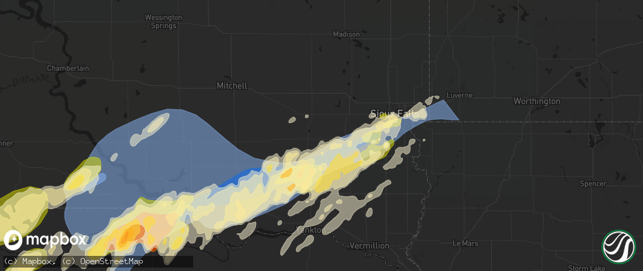 Hail map in Marion, SD on May 17, 2026