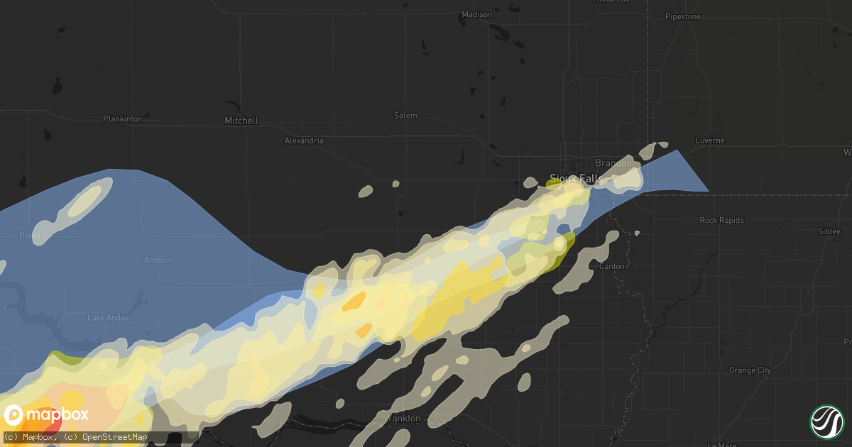 Hail map in Marion, SD on May 17, 2026