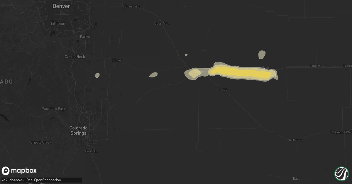 Hail map in Matheson, CO on May 17, 2026