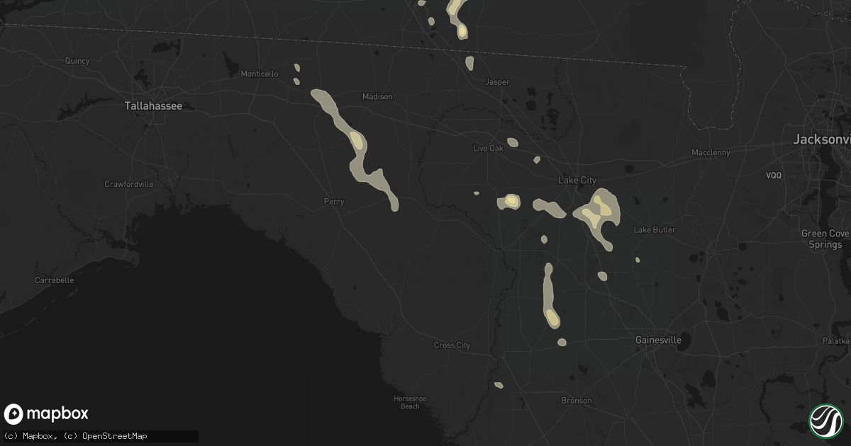 Hail map in Mayo, FL on May 17, 2026