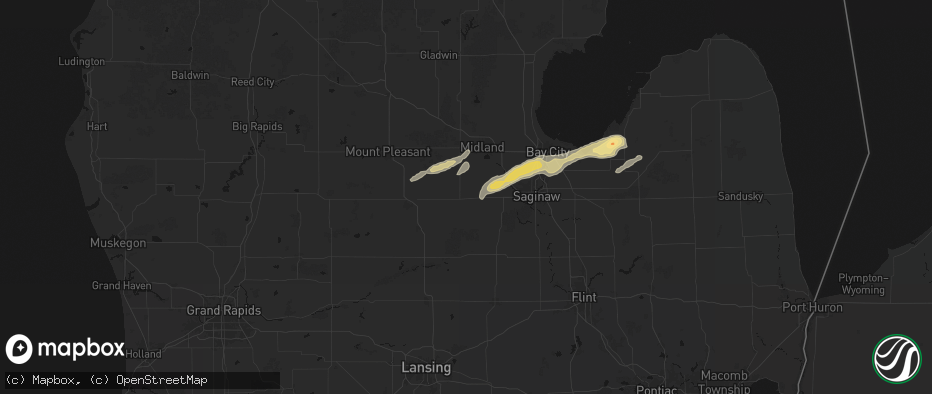 Hail map in Merrill, MI on May 17, 2026