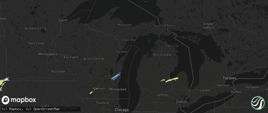 Hail map in Michigan on May 17, 2026