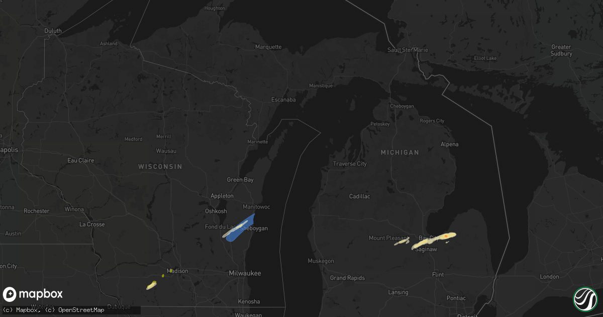 Hail map in Michigan on May 17, 2026