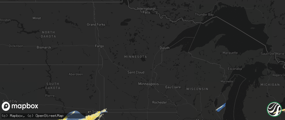 Hail map in Minnesota on May 17, 2026