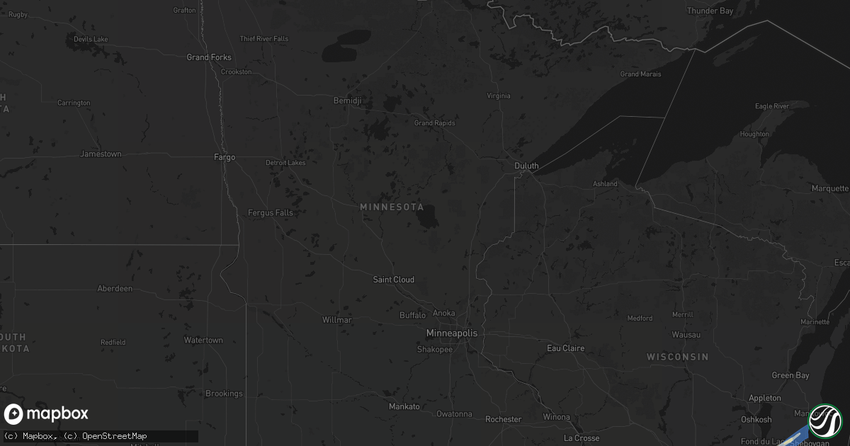 Hail map in Minnesota on May 17, 2026