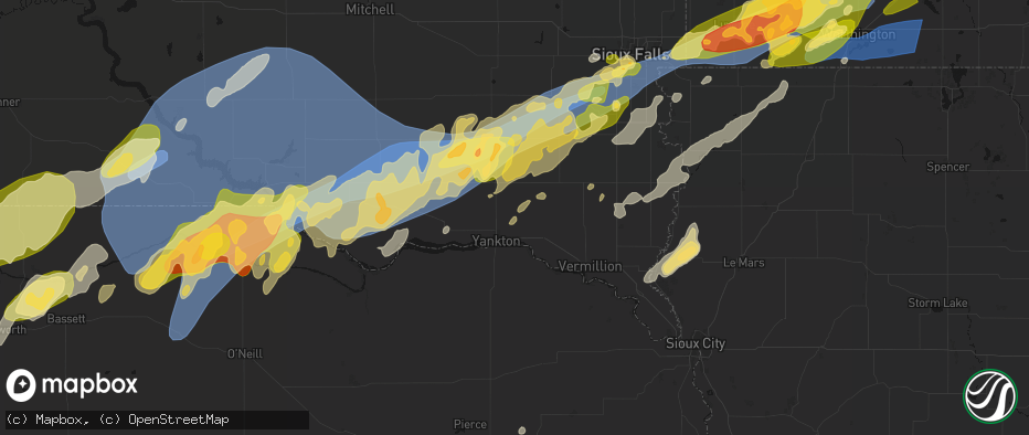 Hail map in Mission Hill, SD on May 17, 2026