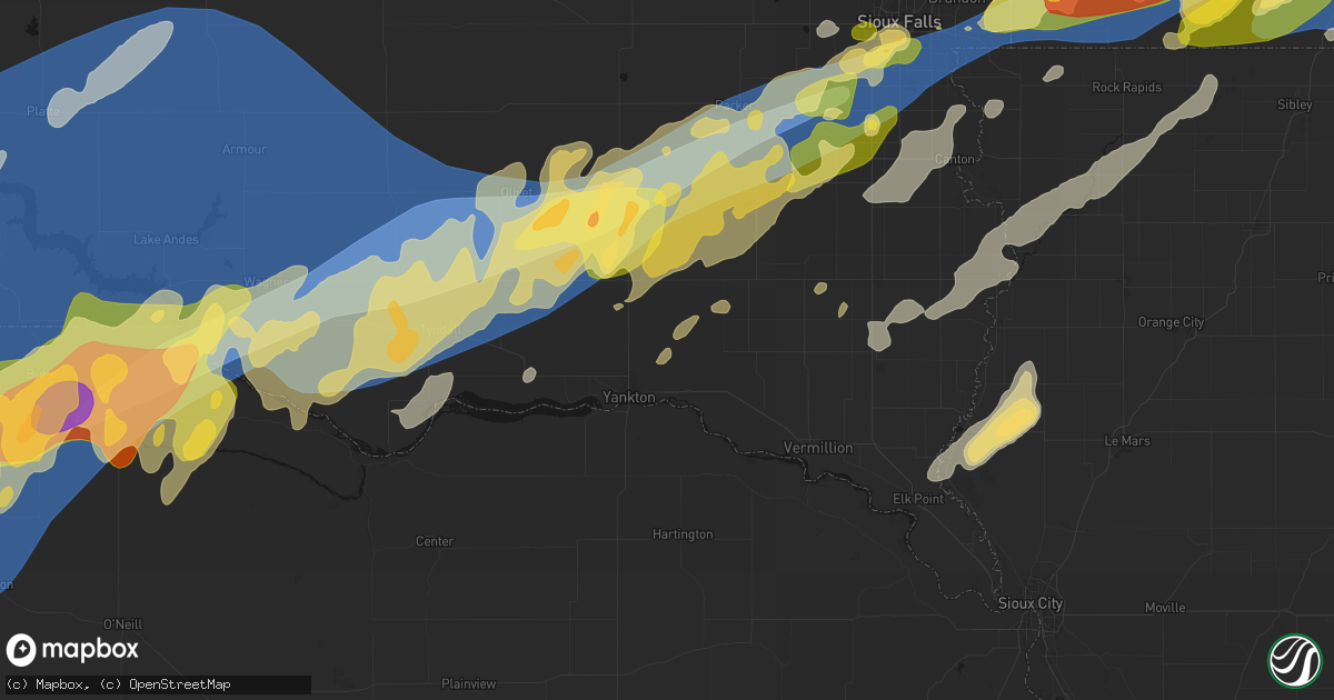 Hail map in Mission Hill, SD on May 17, 2026