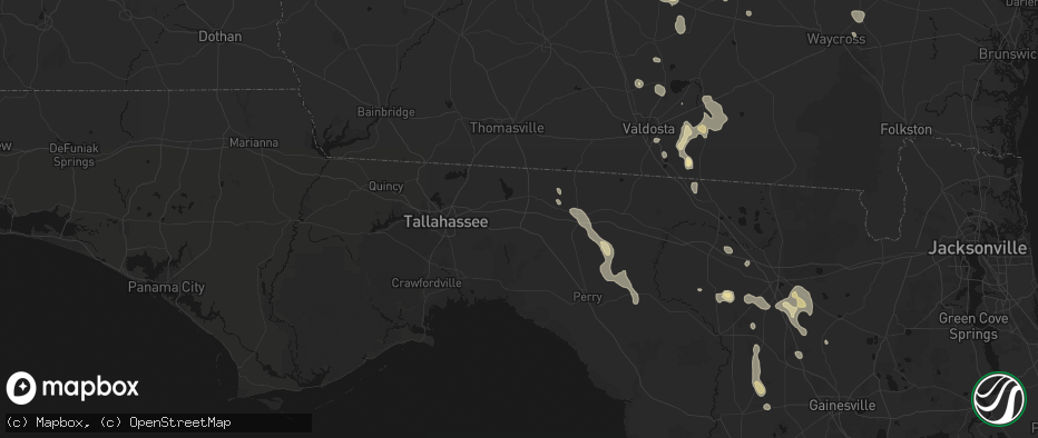 Hail map in Monticello, FL on May 17, 2026