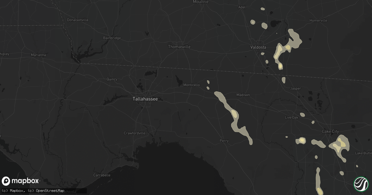 Hail map in Monticello, FL on May 17, 2026