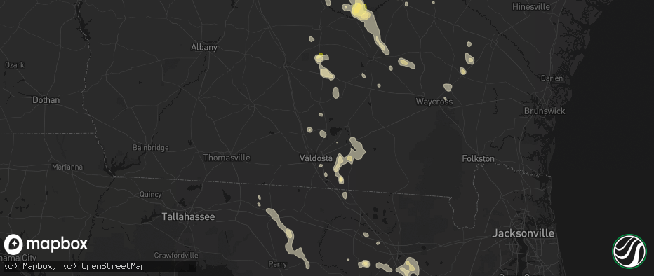 Hail map in Moody Afb, GA on May 17, 2026