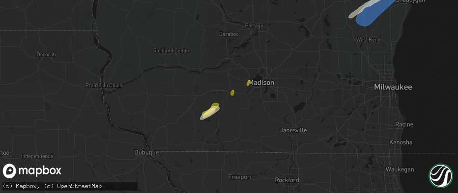 Hail map in Mount Horeb, WI on May 17, 2026