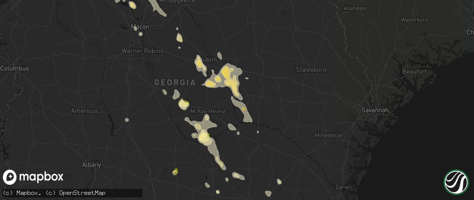 Hail map in Mount Vernon, GA on May 17, 2026