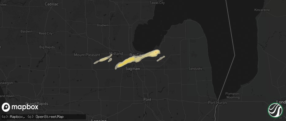 Hail map in Munger, MI on May 17, 2026