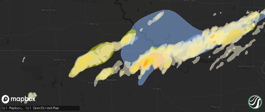 Hail map in Naper, NE on May 17, 2026