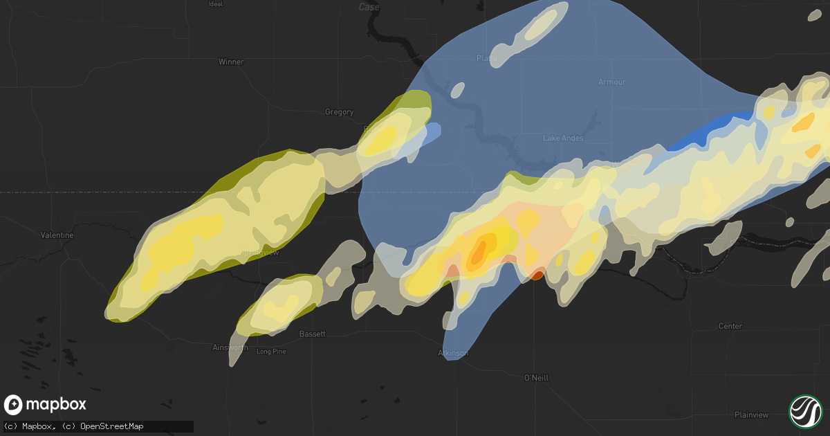 Hail map in Naper, NE on May 17, 2026