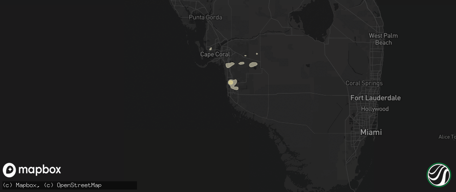 Hail map in Naples, FL on May 17, 2026