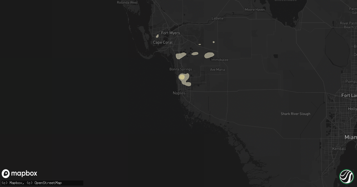 Hail map in Naples, FL on May 17, 2026
