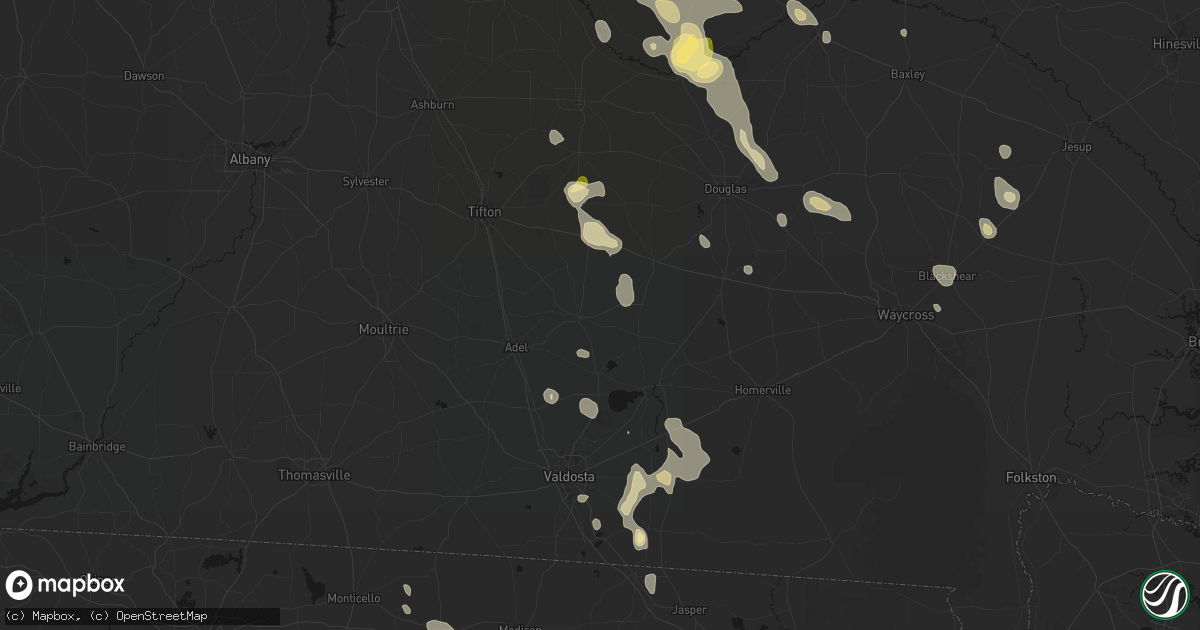 Hail map in Nashville, GA on May 17, 2026