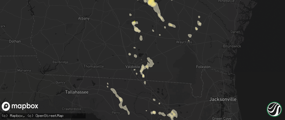Hail map in Naylor, GA on May 17, 2026