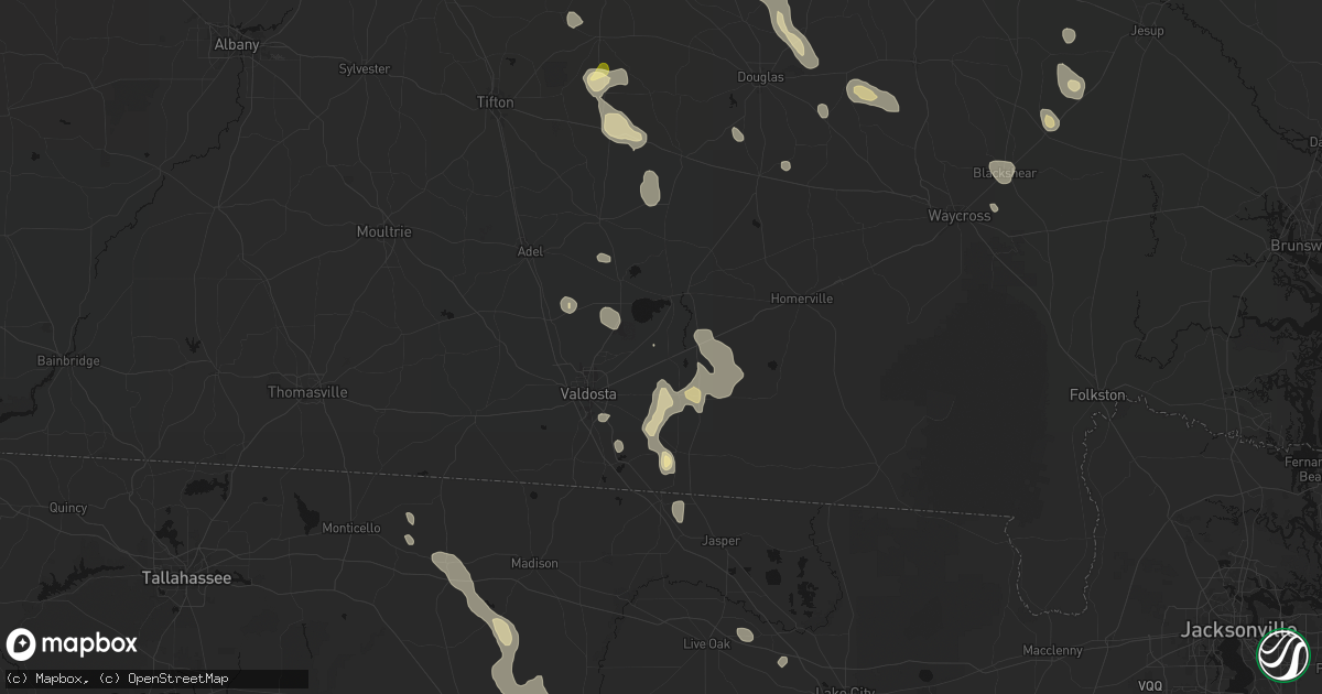 Hail map in Naylor, GA on May 17, 2026