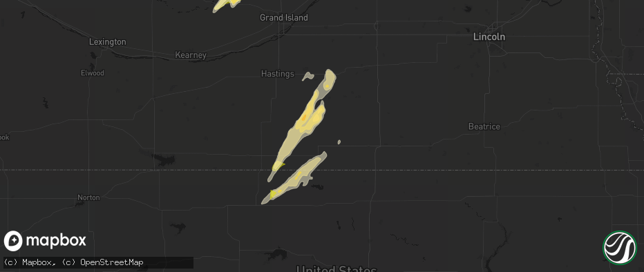 Hail map in Nelson, NE on May 17, 2026