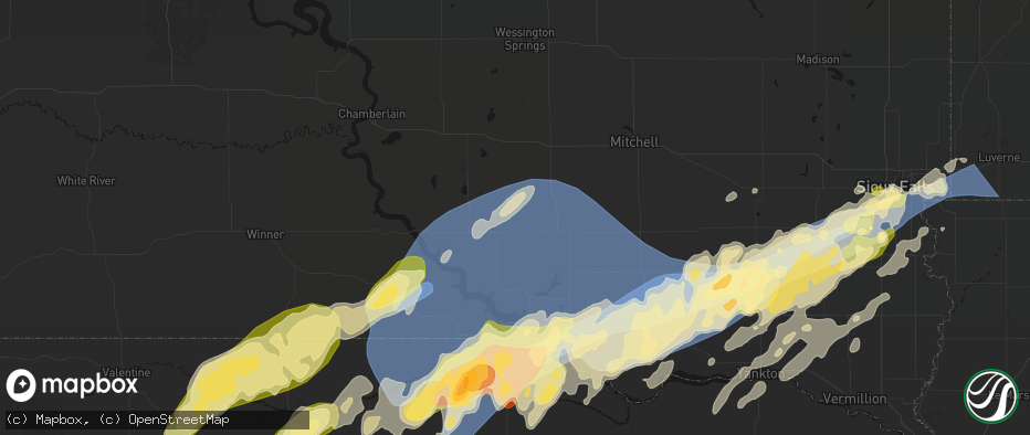 Hail map in New Holland, SD on May 17, 2026