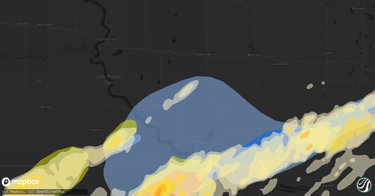 Hail map in New Holland, SD on May 17, 2026