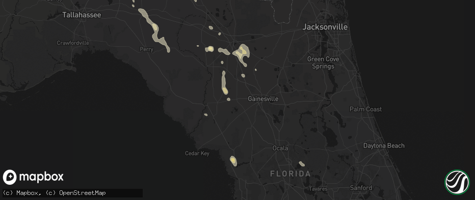 Hail map in Newberry, FL on May 17, 2026