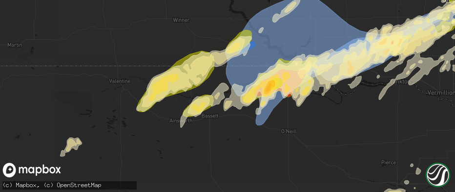 Hail map in Newport, NE on May 17, 2026