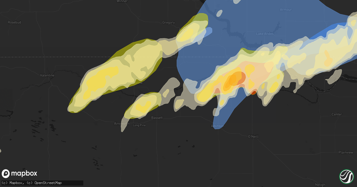 Hail map in Newport, NE on May 17, 2026