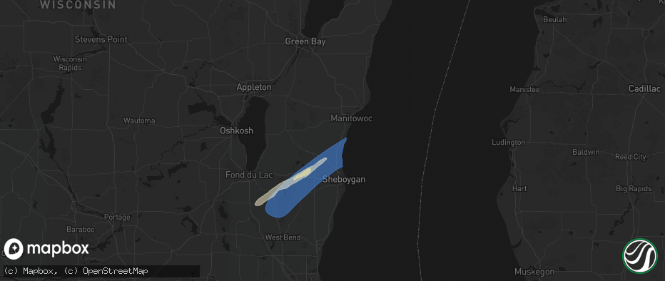 Hail map in Newton, WI on May 17, 2026