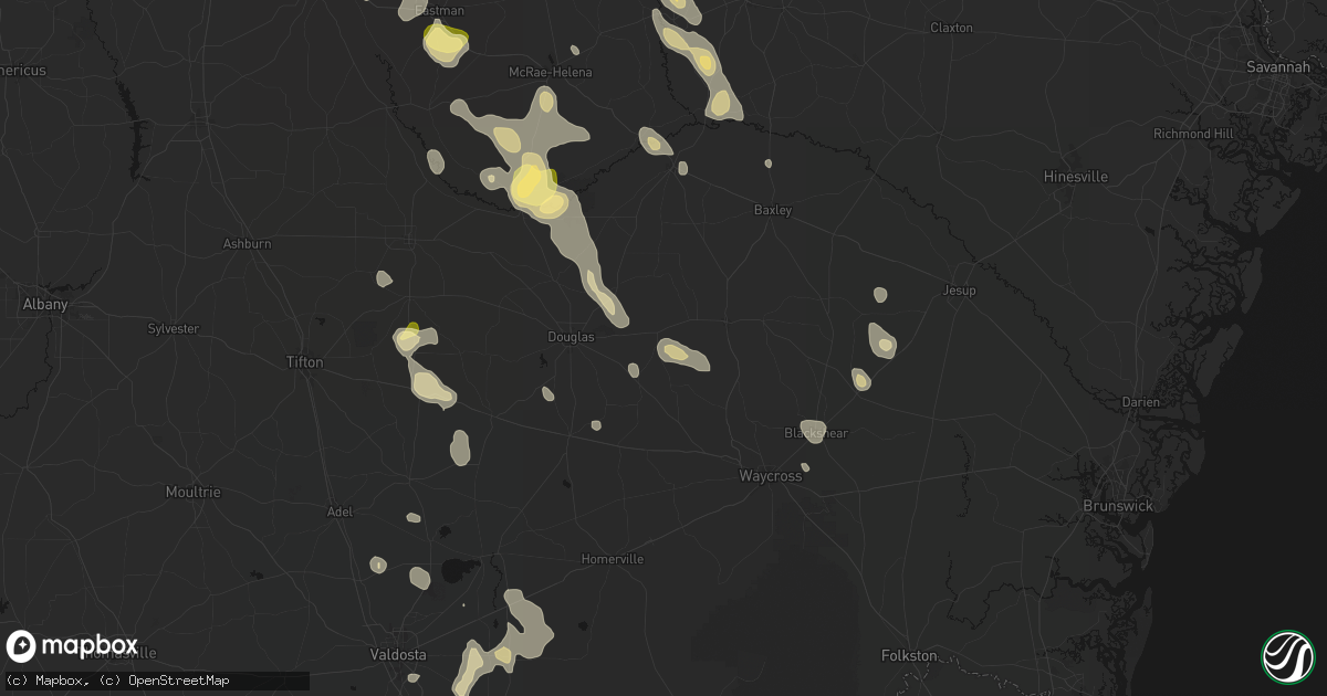 Hail map in Nicholls, GA on May 17, 2026