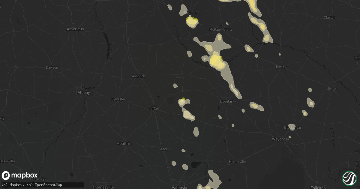 Hail map in Ocilla, GA on May 17, 2026