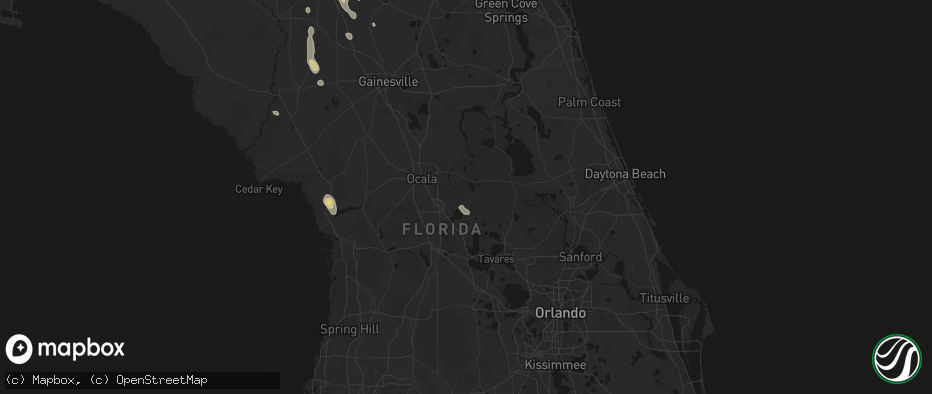 Hail map in Ocklawaha, FL on May 17, 2026