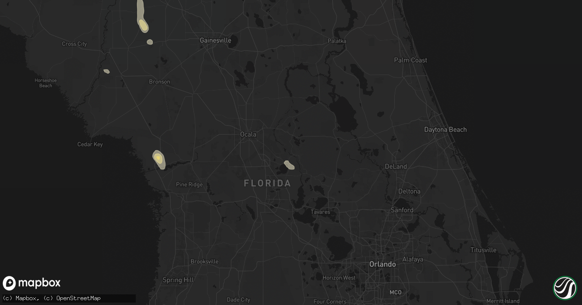 Hail map in Ocklawaha, FL on May 17, 2026