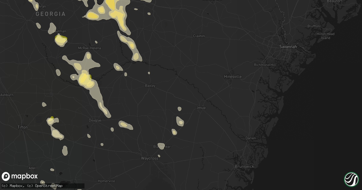 Hail map in Odum, GA on May 17, 2026
