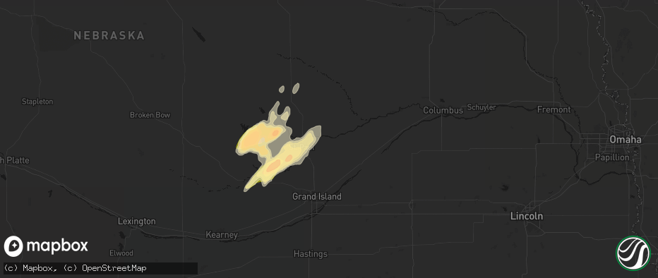 Hail map in Palmer, NE on May 17, 2026