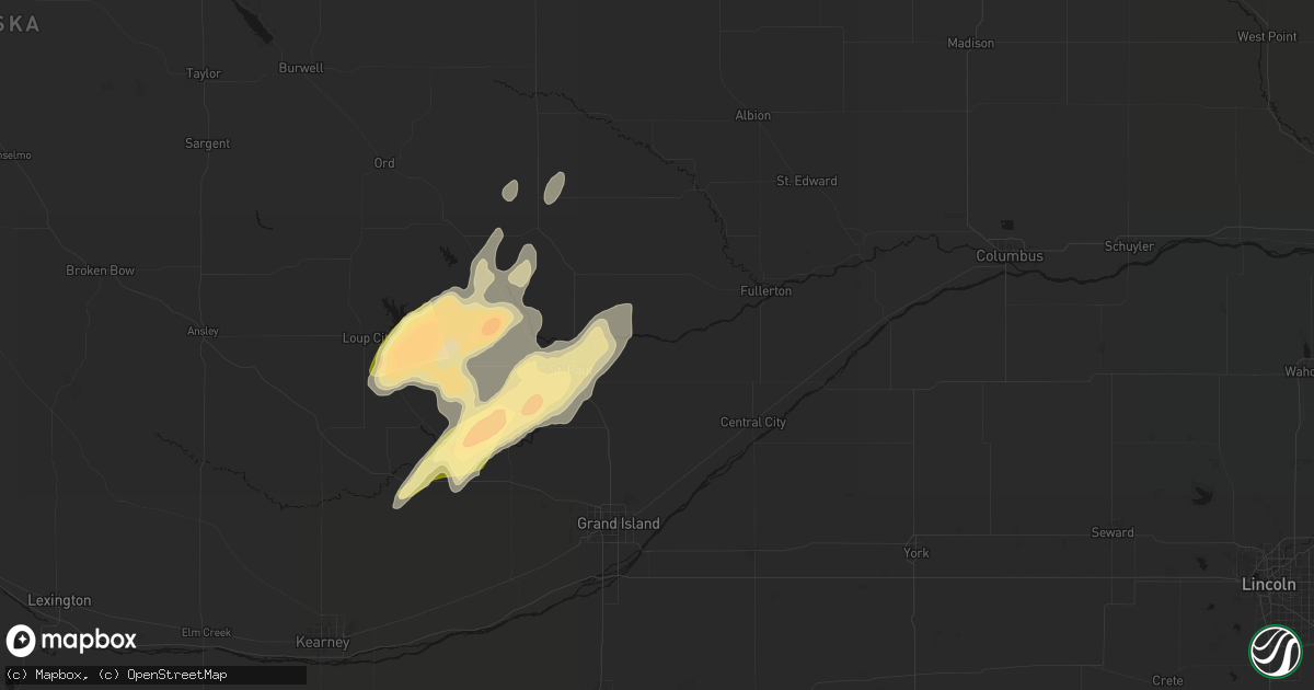 Hail map in Palmer, NE on May 17, 2026