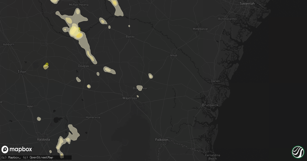 Hail map in Patterson, GA on May 17, 2026