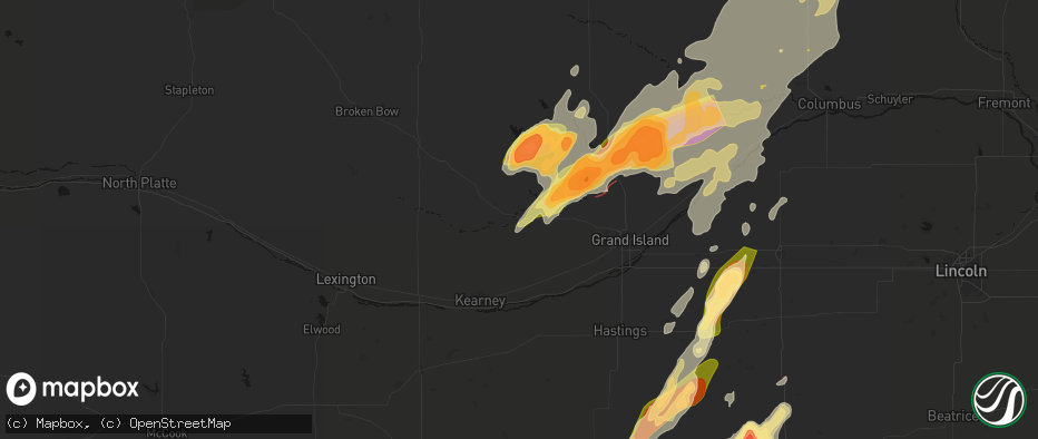 Hail map in Ravenna, NE on May 17, 2026