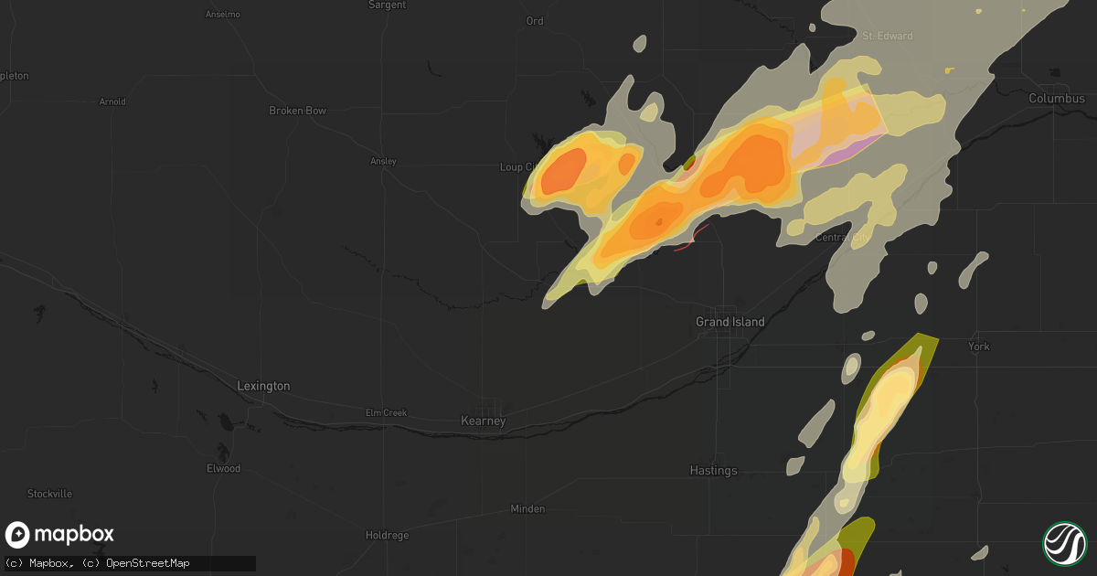 Hail map in Ravenna, NE on May 17, 2026