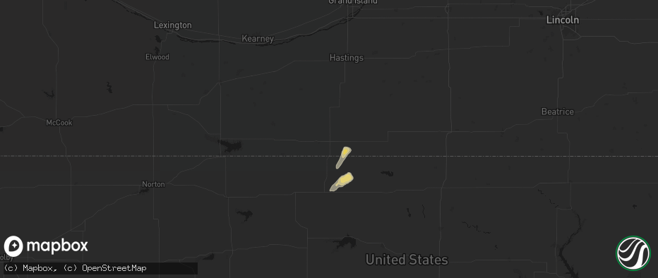 Hail map in Red Cloud, NE on May 17, 2026