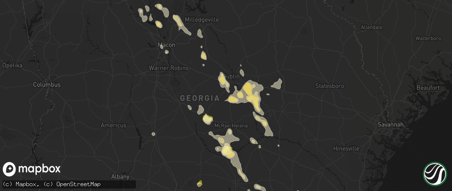 Hail map in Rentz, GA on May 17, 2026