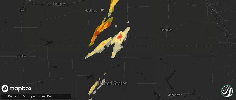 Hail map in Republic, KS on May 17, 2026