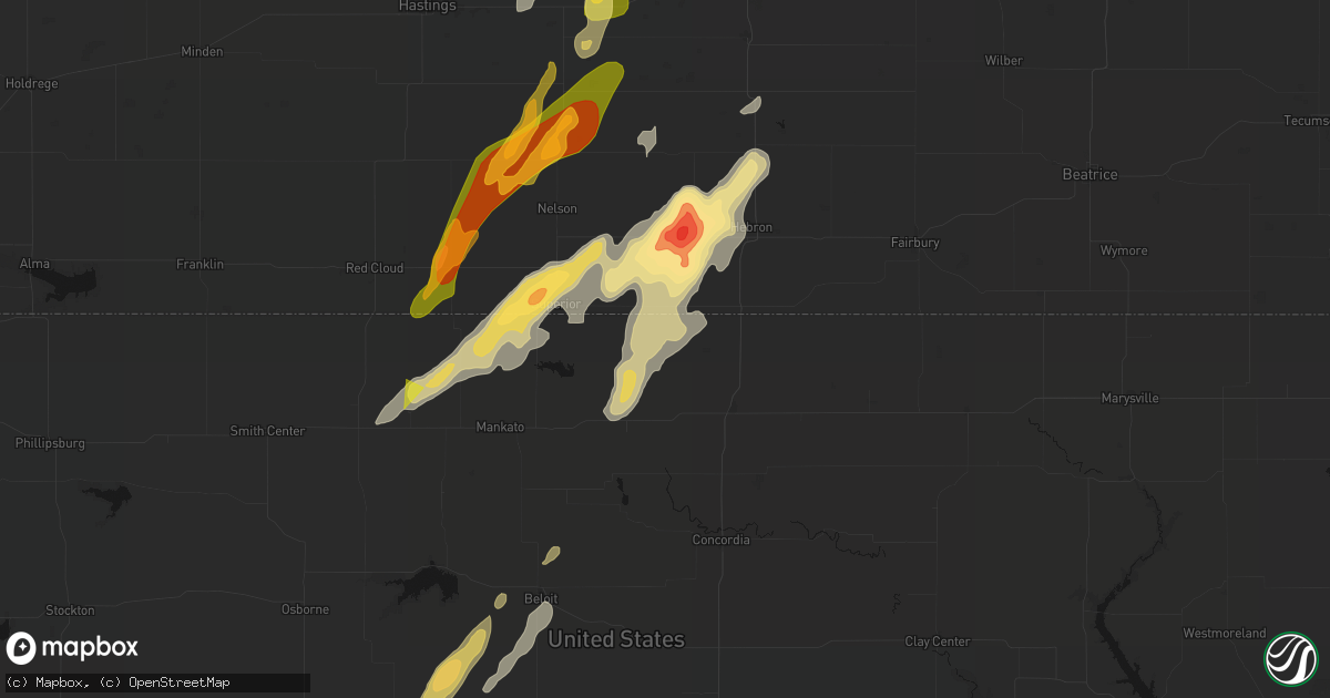 Hail map in Republic, KS on May 17, 2026
