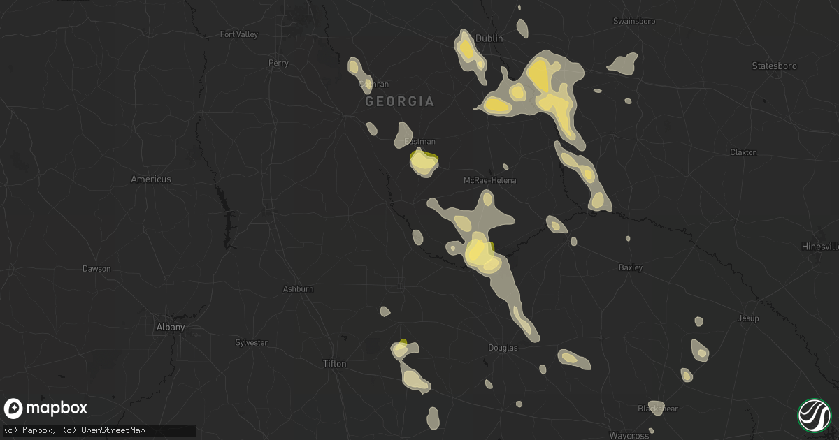 Hail map in Rhine, GA on May 17, 2026