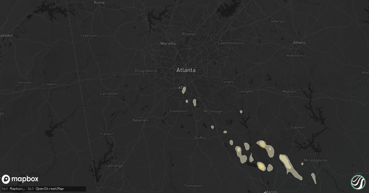Hail map in Riverdale, GA on May 17, 2026