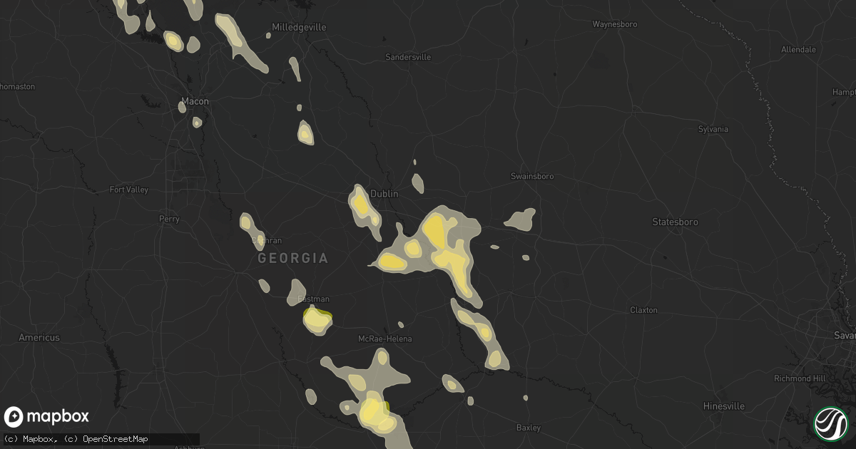 Hail map in Rockledge, GA on May 17, 2026