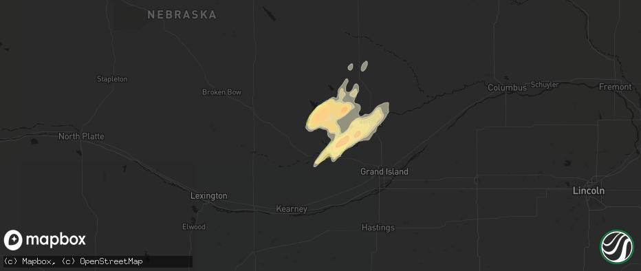 Hail map in Rockville, NE on May 17, 2026