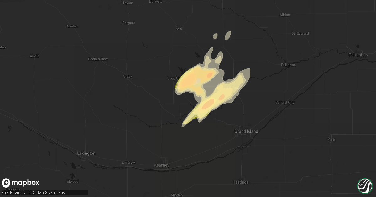Hail map in Rockville, NE on May 17, 2026